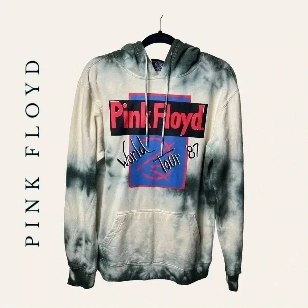1100. Men’s PINK FLOYD HOODIE WITH HOOD SIZE MEDIUM‎ TIE DYED CREAM/BLACK COLOR